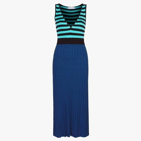 Proenza Schouler White Label Slinky Stripe Tank Midi Dress Size XS (MSRP $550) - Picture 1 of 6